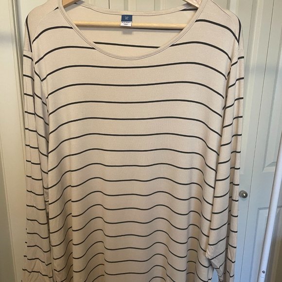 ❌SOLD❌ EUC XXL Old Navy Luxe Striped Long Sleeve Tee - Picture 3 of 11